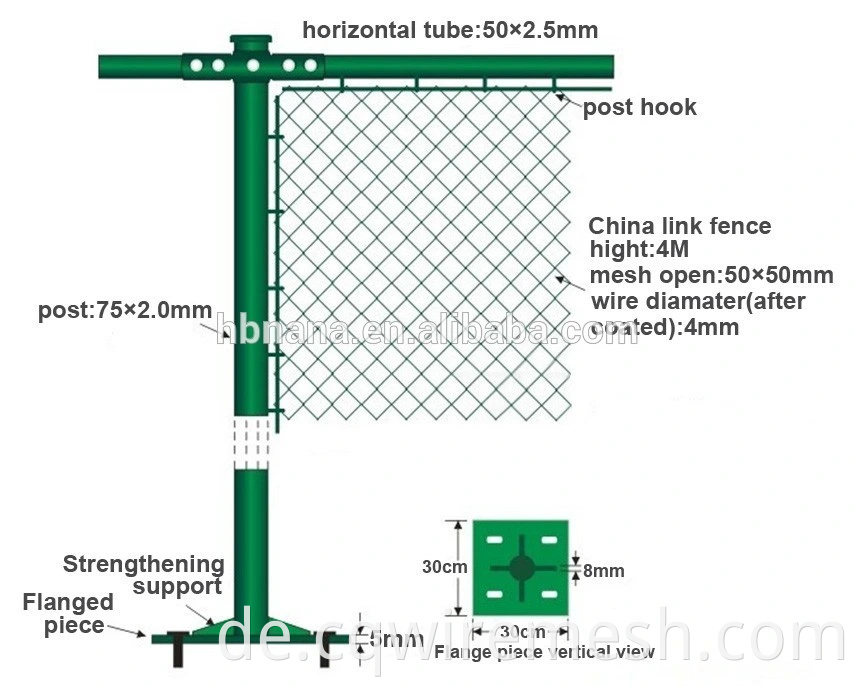 Heißdip verzinktes Zinkbeschichtet 4 ft 6ft 8ft Roll Cyclon Draht Draht -Mesh Farmkettenkettenglied Zaun